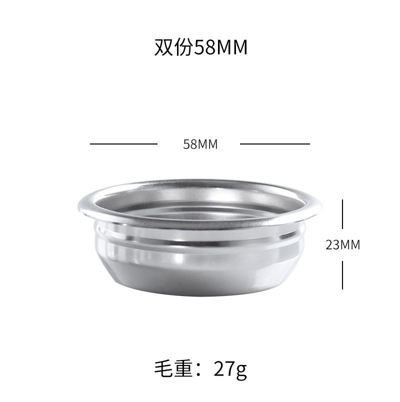 Filtro de café manual de acero inoxidable 304, compatible con 51/54/58 mm