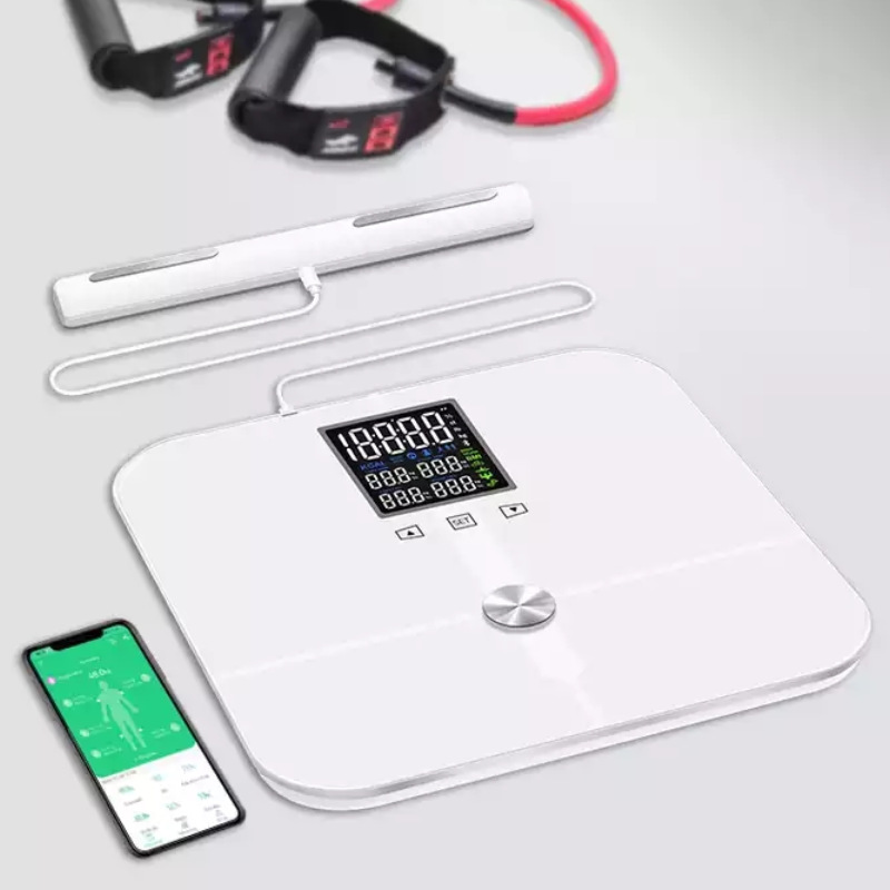 外貿體脂稱八電極智能VA彩屏體脂秤手柄測脂肪稱重源頭工廠電子秤