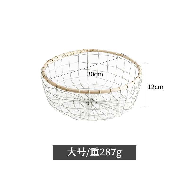 ins铁丝铁艺编织收纳篮零食杂物收纳筐水果面包储物篮手工手提篮|undefined