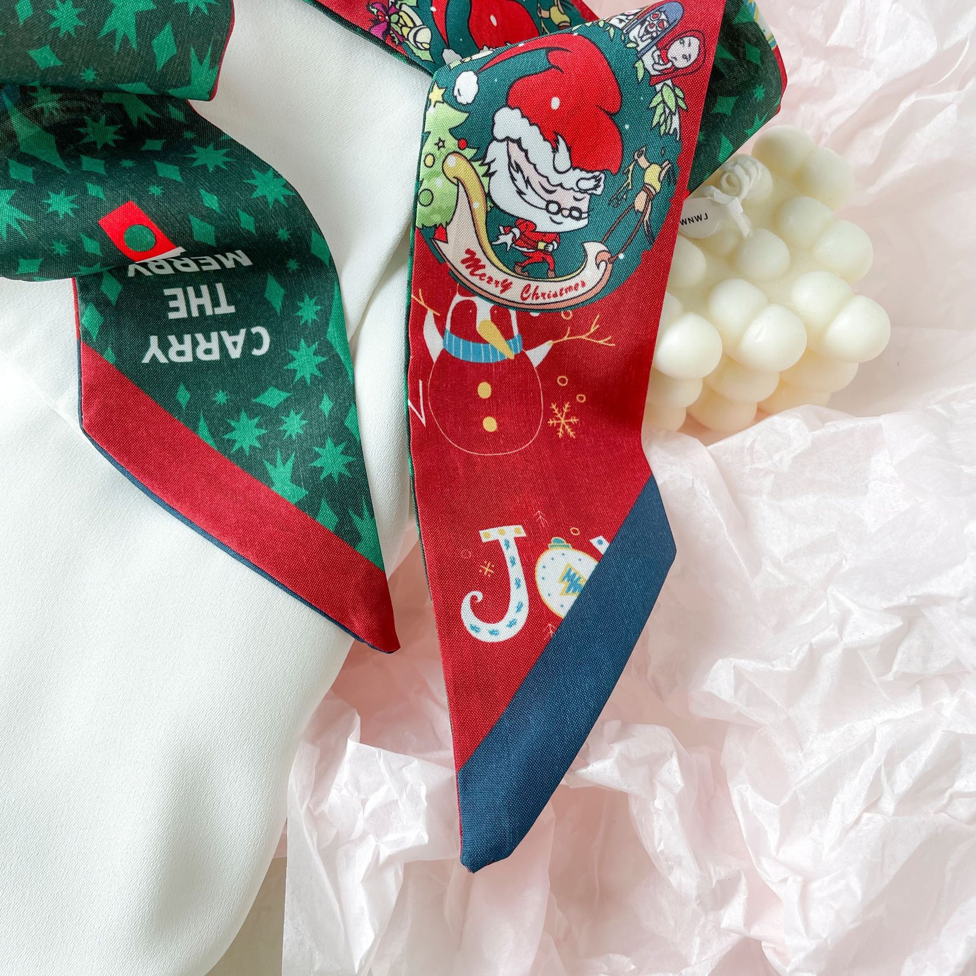 Kerstcadeau Kerstslingers Nieuwjaarssjaals dameshoofdband stropdas tas met lint slingers geschenkdoos decoratieve hoofdband alles_voghion.com