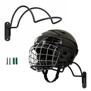 Wall-mounted motorcycle helmet holder, hockey, ice hockey, baseball, softball, rugby, equestrian, baseball hat rack