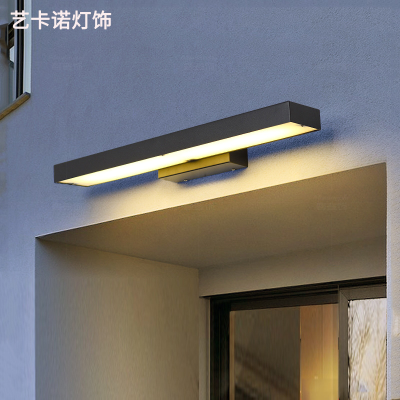 Modern minimalist stainless steel outdoor wall lamp outdoor wall lamp Villa courtyard waterproof entrance induction lamp