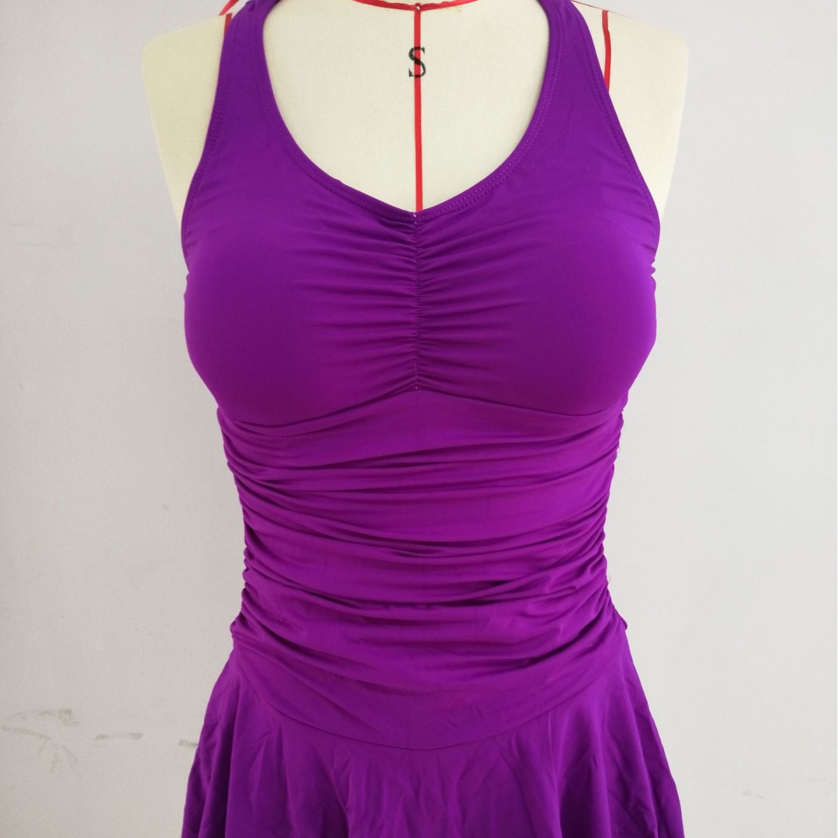 Factory in stock Outlet Swimwear Women Plain Skirt One-piece Swimwear Back Cross Strap Swimwear Surfing Skirt