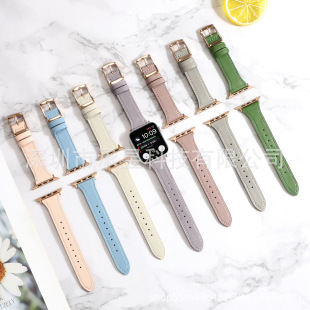 Suitable for apple Square Buckle Leather Slim Watch with apple watch8/7/SE/6/5/4/321 New