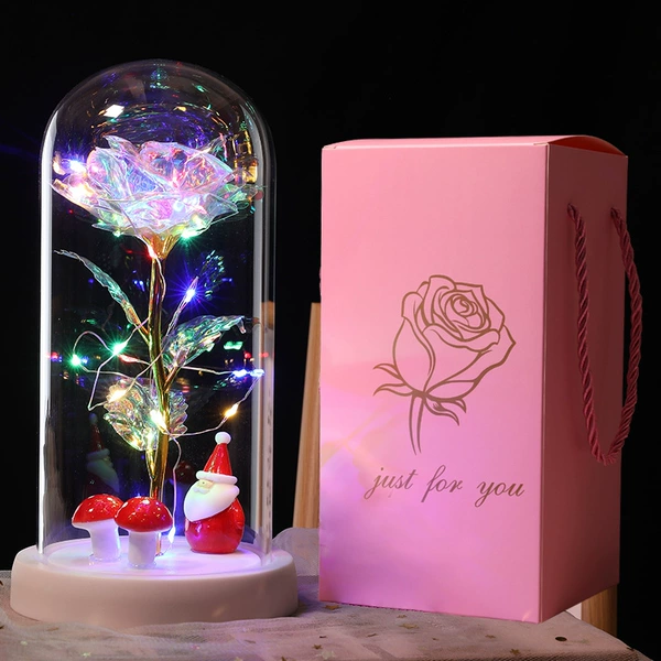 White background*Christmas*colorful rose