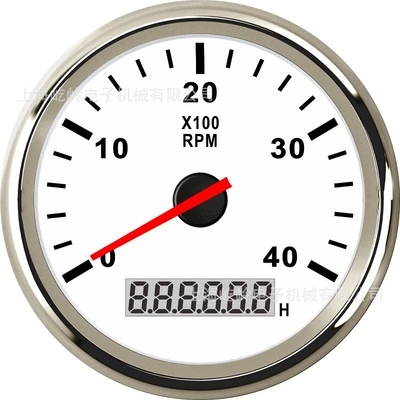 automobile instrument – Tachometer for Car, Truck - silver-edge-white-background-0-4000rpm