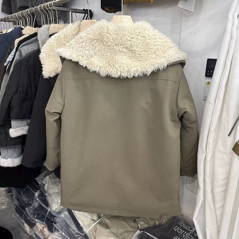 大翻领加绒加厚休闲外套女2025冬季新款工装派克服女装感上衣|undefined