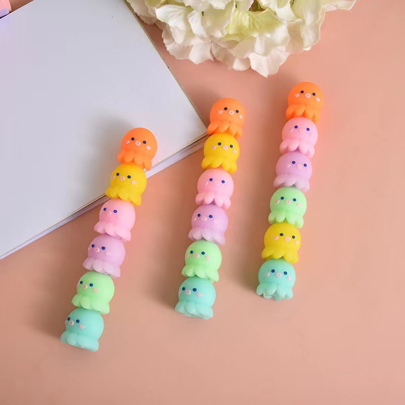 Pulpo creativo en forma de pulpo resaltador estudiante clave de marcado pluma de color chica regalo Diario pluma
