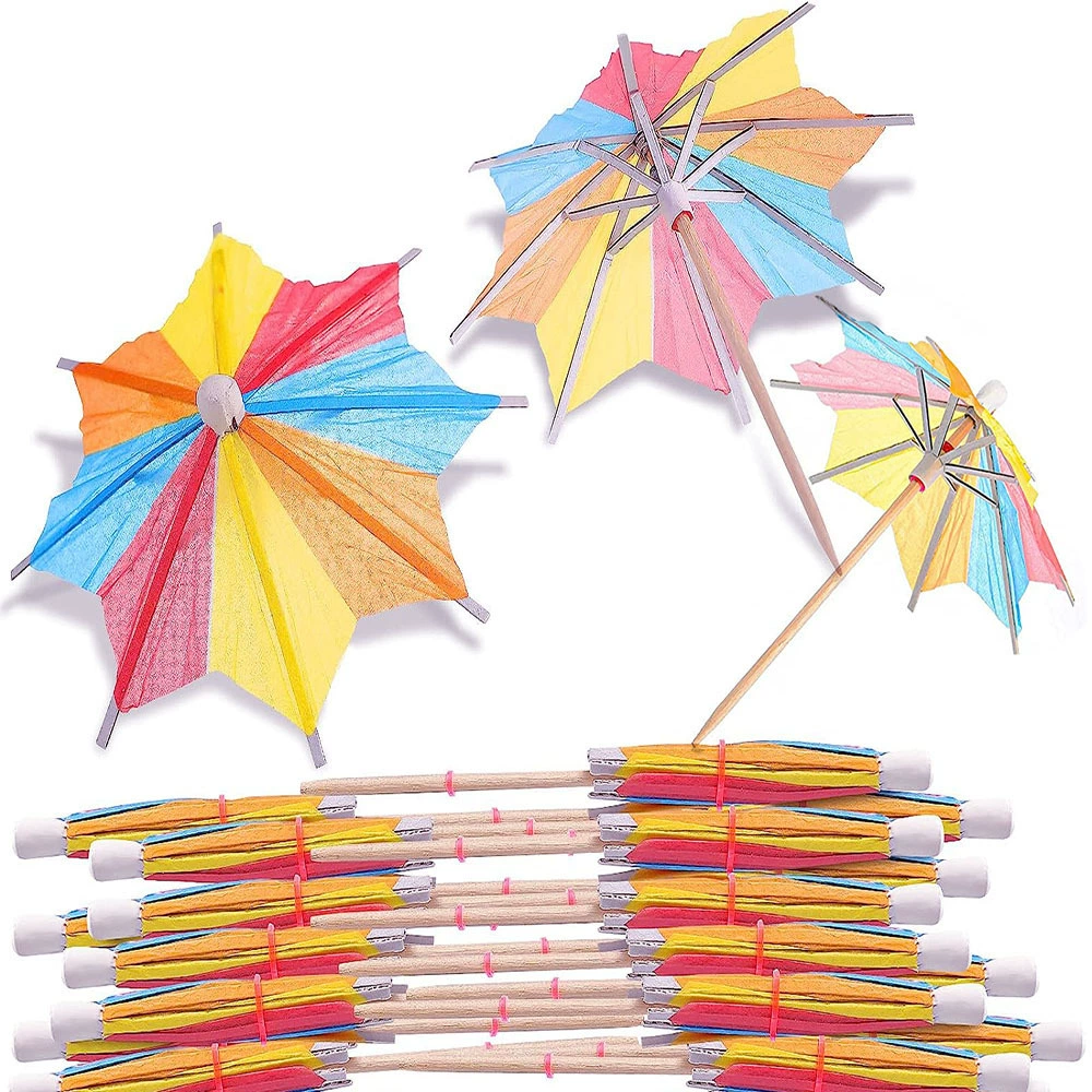 Одноразовый восьмиугольный зонтик гавайский коктейль кокосовый зонтик зонтик бумажный маленький зонтик украшения арбуза зонтик ананас