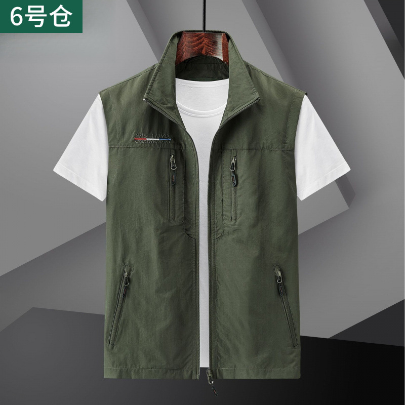 Outdoor Quick-Dry Vest with Multiple Pockets, Thin Workwear Vest for Spring, Summer, and Autumn, Large Size, Trendy Outerwear Outdoor Quick-Dry Vest with Multiple Pockets, Thin Workwear Vest for Spring, Summer, and Autumn, Large Size, Trendy Outerwear
