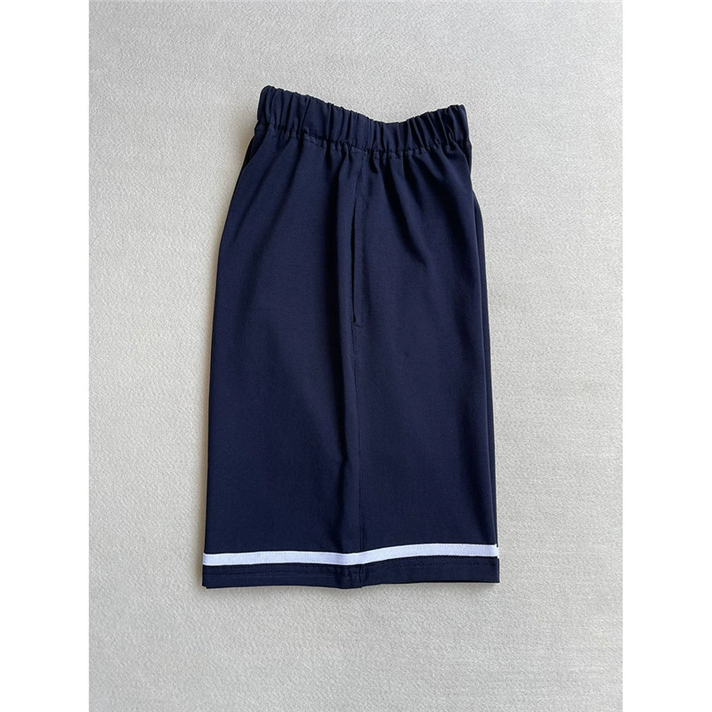 Uniform, blue thin summer trousers, elastic shorts for elementary school students