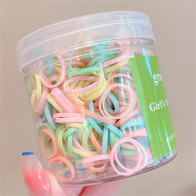 500 tiras de goma enlatadas de 2cm para niños una vez tirando de la cuerda de la cabeza para bebés elásticos bonos toques de cabello