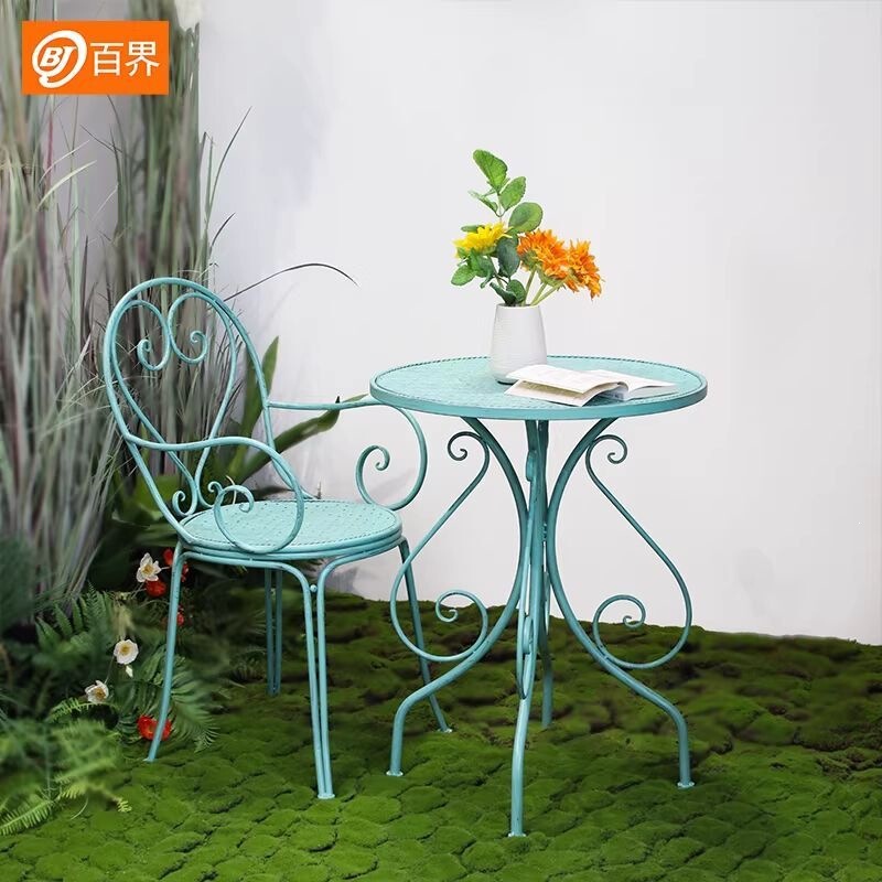White Iron Patio Table and Chair Set, Leisure Balcony Table, Small Apartment Living Room Decoration, Simple Home Table and Chair Combination White Iron Patio Table and Chair Set, Leisure Balcony Table, Small Apartment Living Room Decoration, Simple Home Table and Chair Combination