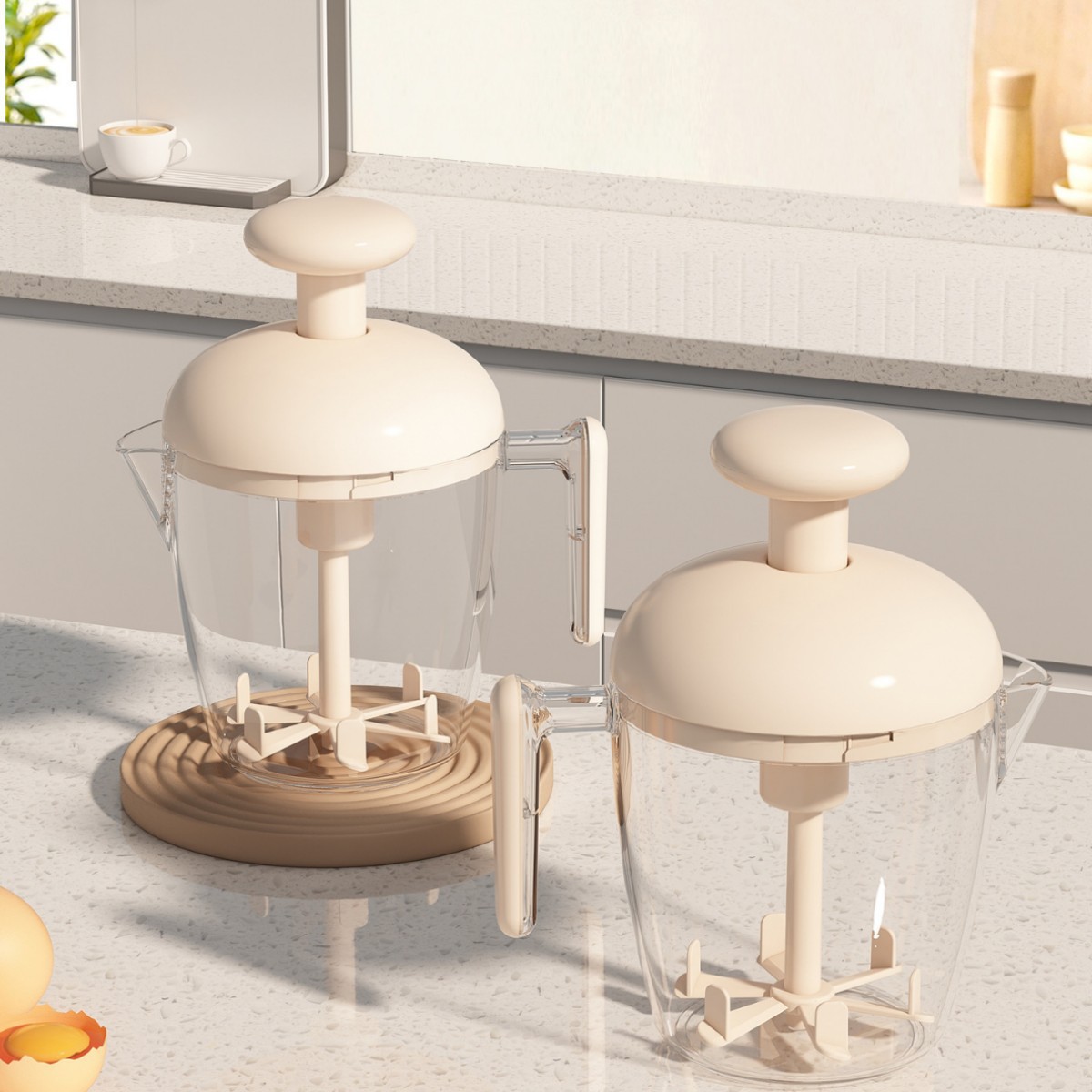 Batidor Manual Semiautomático para Cocina, Mezcla y Anti-Salpicaduras