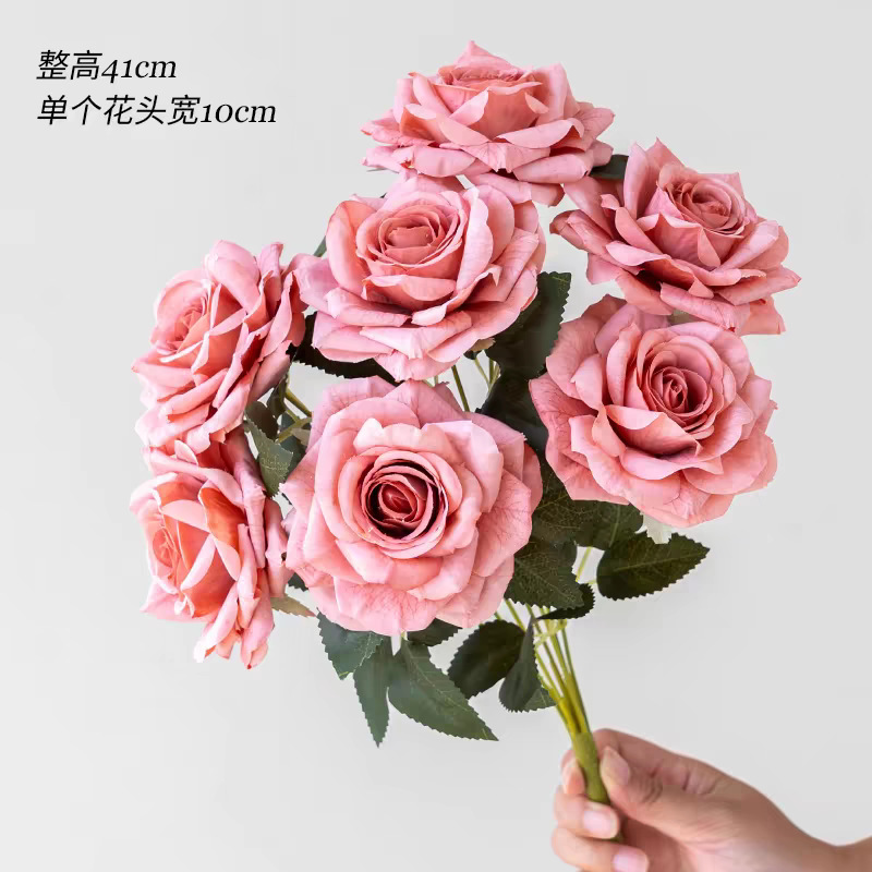 Rosa 7 cabeza vintage rosa