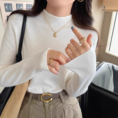 13色基础秋冬软糯韩系穿搭修身显瘦半高领针织打底衫女内搭毛衣衣