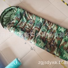 1.3kg成人户外带帽睡袋 单人旅游野营露营家用迷彩印花睡袋厂家