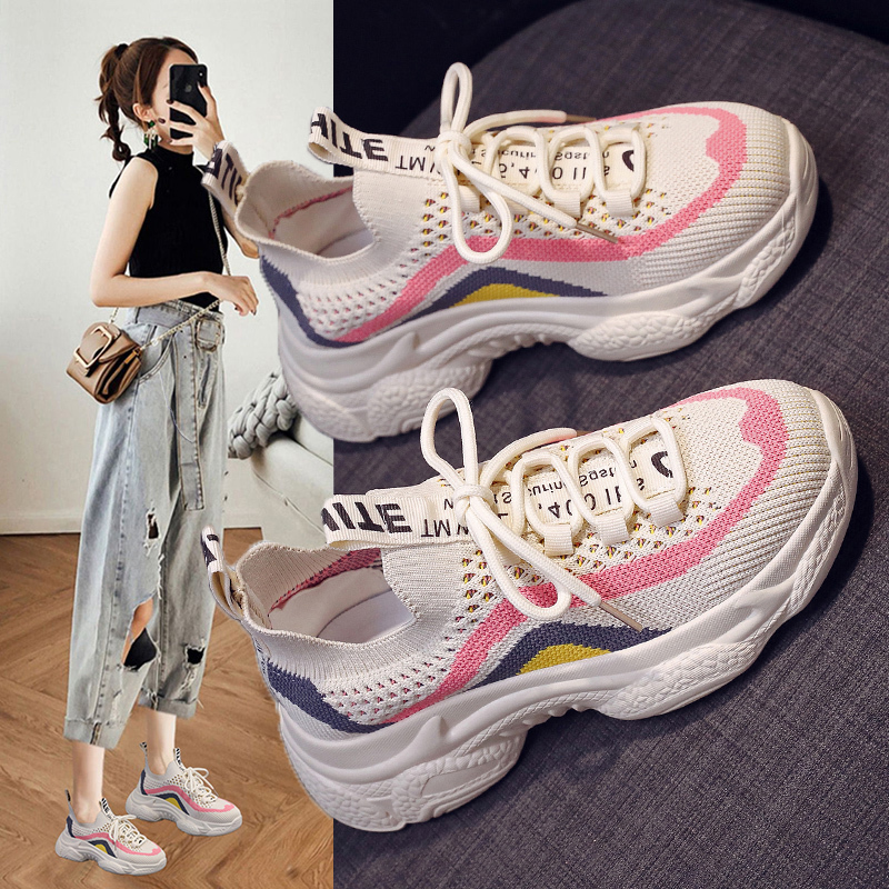 Summer Torre Shoes Women's Shoes 2023 New Summer Platform Sneakers Socks Running Shoes ins All-match Trendy Brand