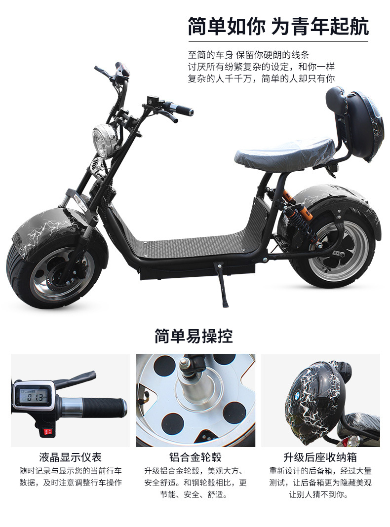 Eec Adult Mobility Scooter Two-Wheeled Motorcycle Electric Vehicle X5 Aluminum Alloy Wheel Battery Scooter