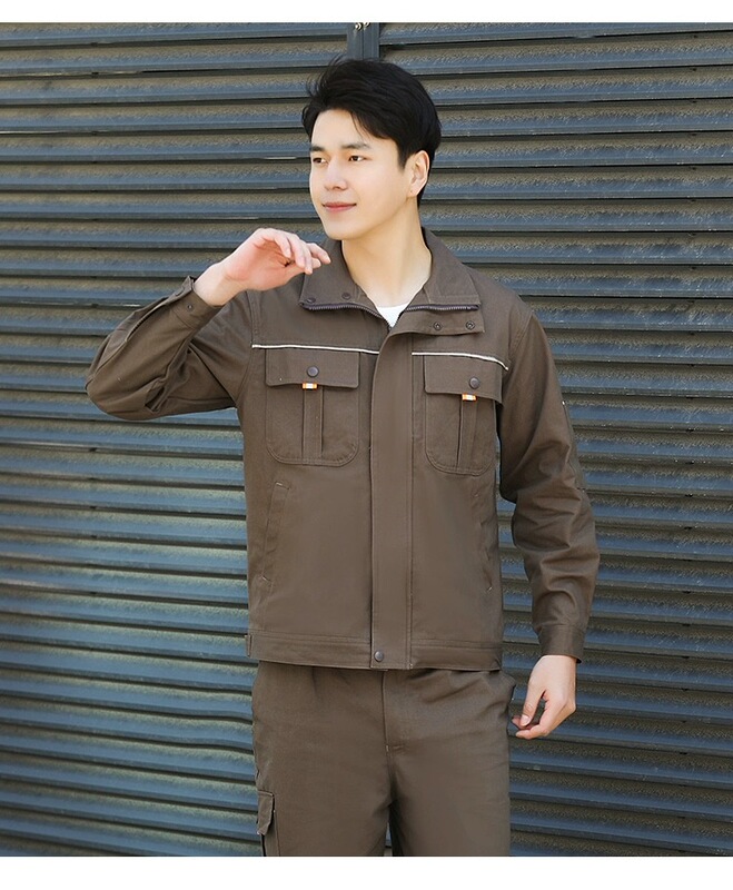 純綿作業服セット春秋モデル男女立襟労働保険服工装電気溶接服自動車修理工場服卸売り|undefined