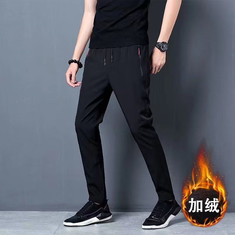 Winter keep warm men's trousers with zipper
