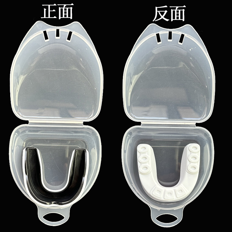 Productos transfronterizos, protectores bucales de dos colores para adultos y niños, con nueva caja de dientes, brackets deportivos de dos colores EVA de grado alimenticio