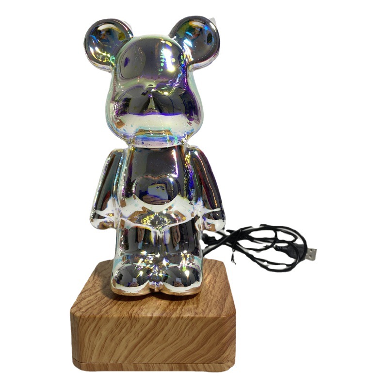 Creativo fresco colorido luz 3D tridimensional fuegos artificiales oso luz Internet celebridad faro noche escritorio decoración noche luz regalo