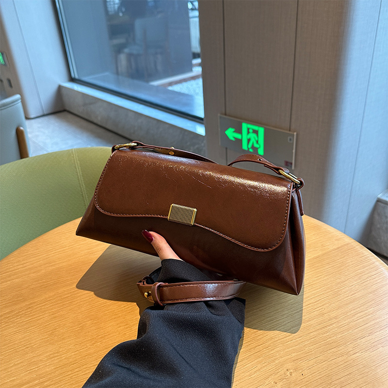 Borsa a tracolla da donna retro in ecopelle minimalista_voghion.com