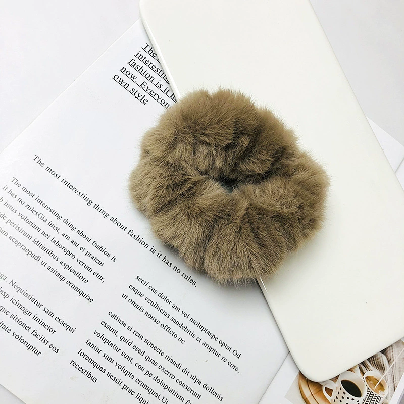 Новый осенне-зимний плюшевый мех кольцо милый hair intestinal круглая сеть красная_ins толсто толстовское бархатное волосо веревка полная эластичность