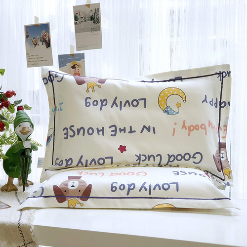 Ins style cartoon pure cotton 60 count cotton type A infant pillowcase 30*50 baby pillowcase student pillowcase