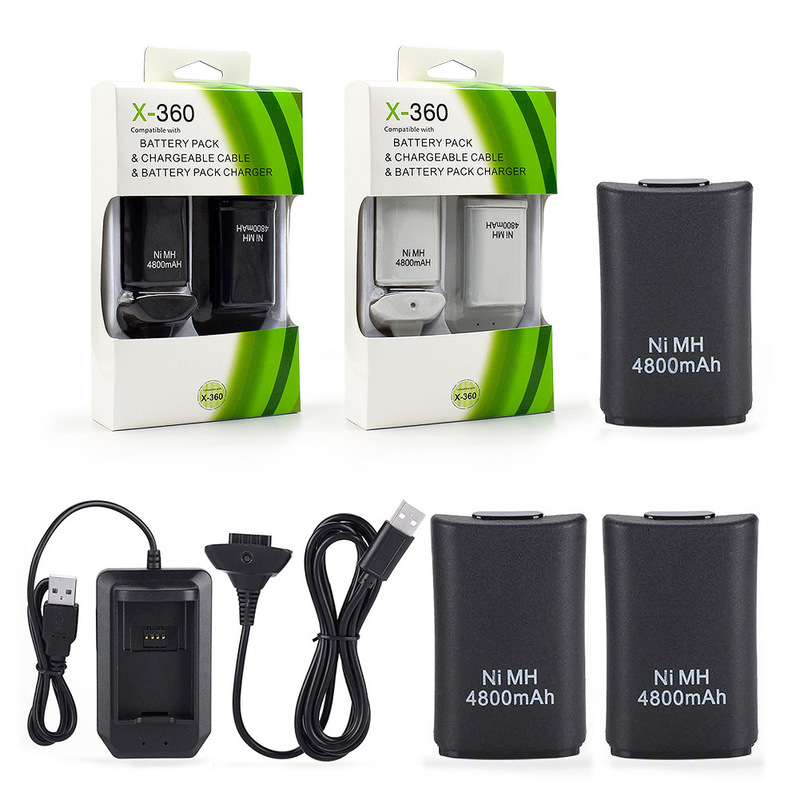 X-Box360 Controller 5-in-1 Battery Pack X-Box360 Controller Dual Battery + Charging Stand + Charging Cable Set