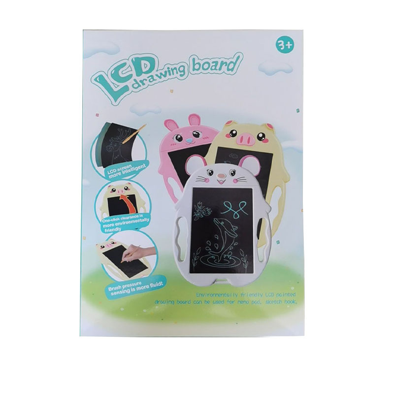 Educación temprana de los niños Qizhi tablero de dibujo de escritura de color animal graffiti electrónico LCD de 9 pulgadas Tableta LCD