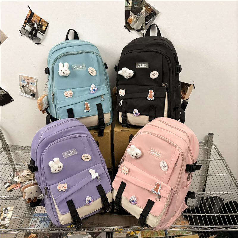 Nueva versión coreana de la mochila escolar japonesa de gran capacidad Harajuku para estudiantes de secundaria, mochila para clase