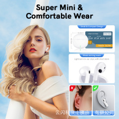 YUNSHINES Bluetooth ヘッドセット TWS セミインイヤー ENC 通話ノイズリダクション低音ステレオワイヤレスヘッドセット