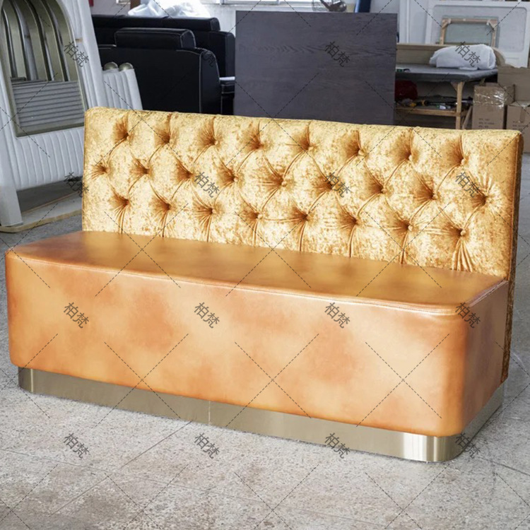 Almacenamiento sofá de madera sólida sofá curva de forma especial contra la pared cafetería cadena de tiendas restaurante comercial exclusivo transfronterizo