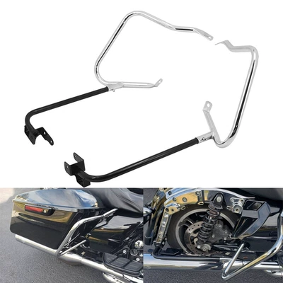 Motorcycle Accessories Harley Glide Road King Street Dual Light Side Box Guard Bar 14-23 Model Year Bumper Bracket