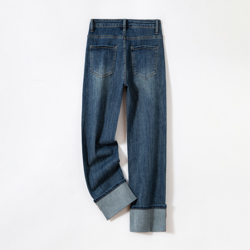 Women's Loose Fitting Leather Washed Skinny Jeans Image 1