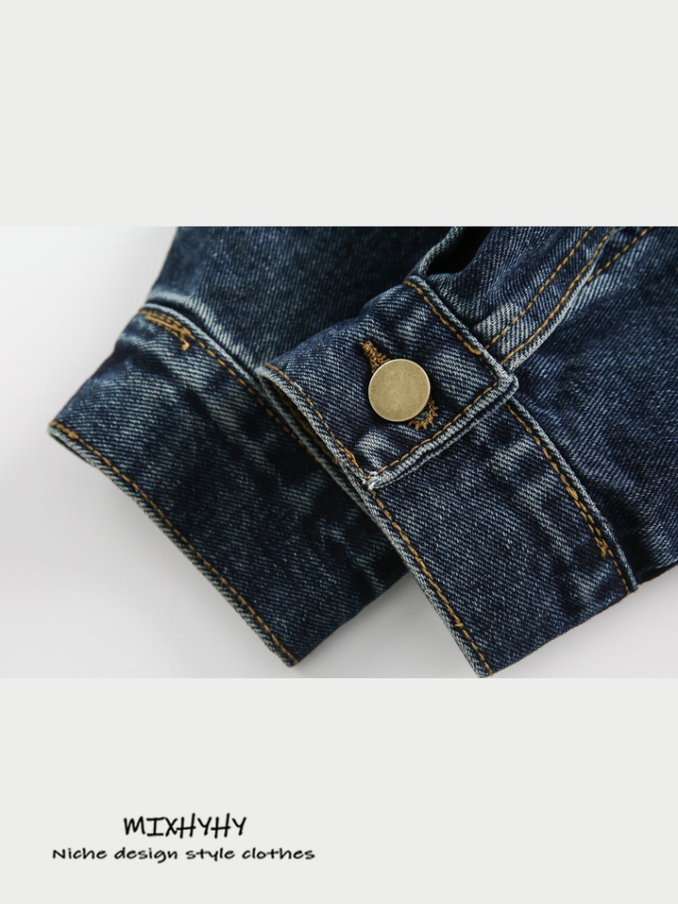 Men's Vintage Denim Jacket Patchwork Embroidered Workwear Style_voghion.com