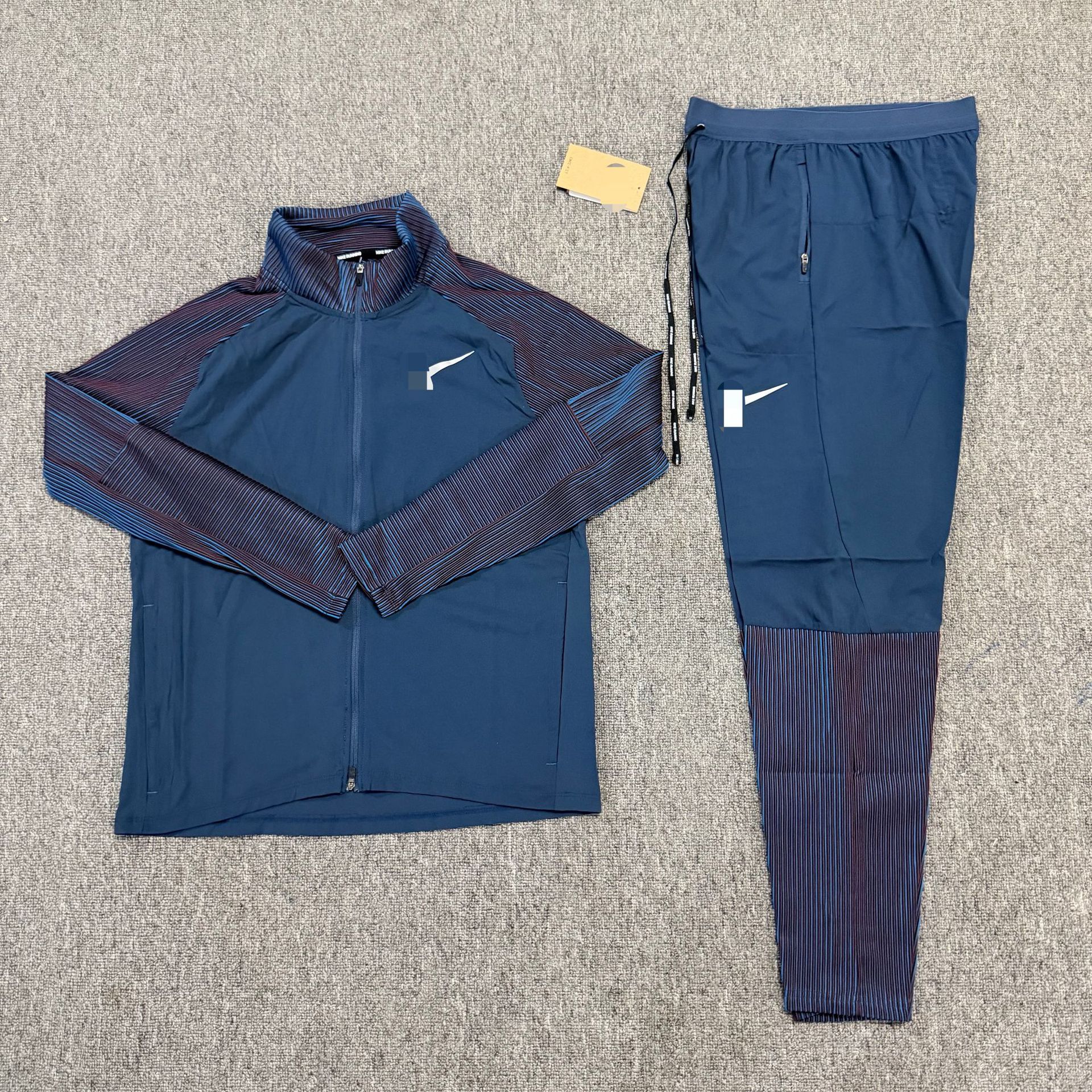 New autumn and winter cross-border quick-dry suit with long sleeves, outdoor gradient color half-zip patchwork top and sports stretch pants