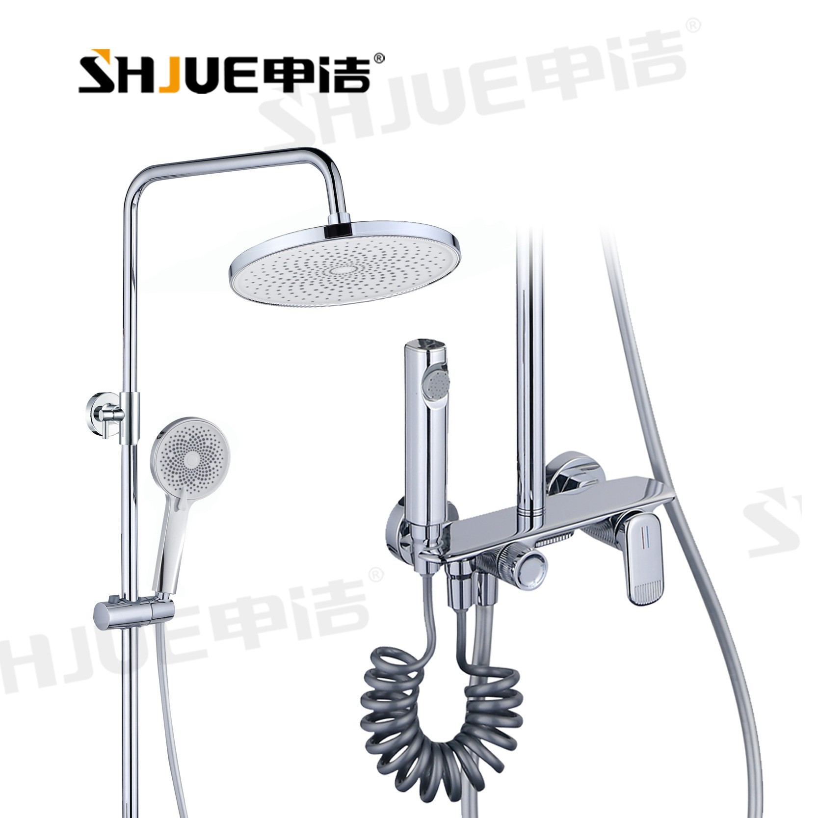 Mayorista simple bronce moderno cuatro series ducha de ducha de ducha de baño presurizado casero ducha de ducha de ducha de un conjunto completo