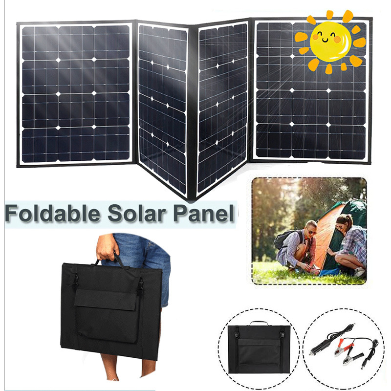 便携式150W 18V单晶太阳能板折叠包 户外车载房车轮船光伏发电板