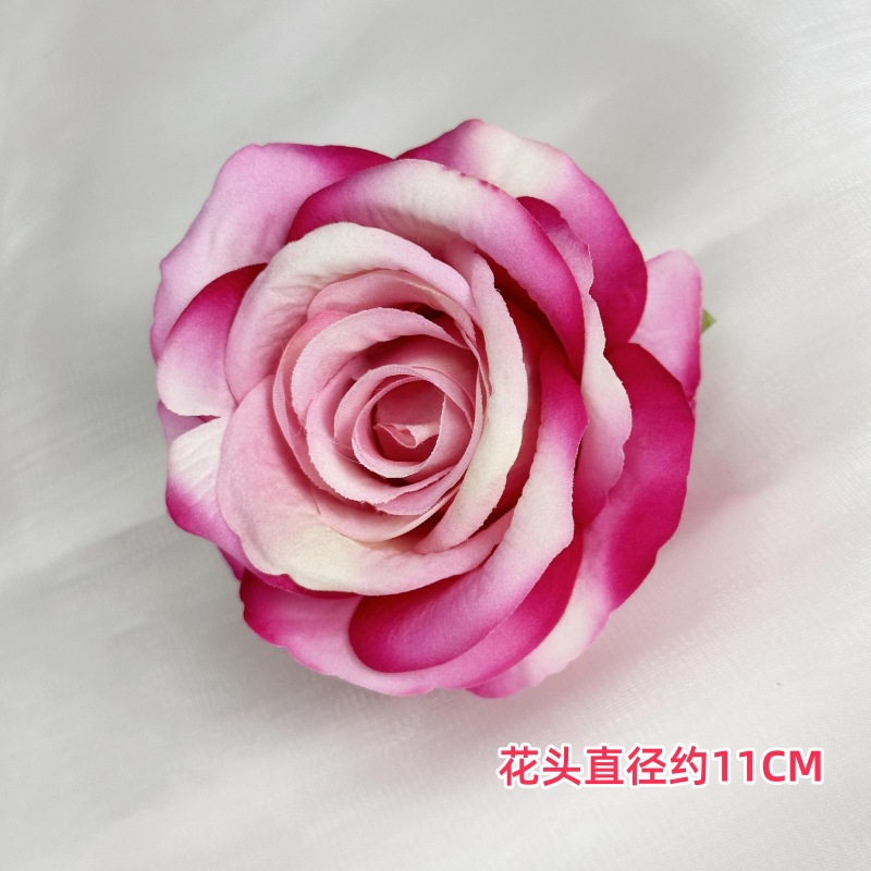 Franela artificial flor Rosa cabeza ramillete rojo boda flor pared tiro apoyos flor artificial arco flor artificial al por mayor