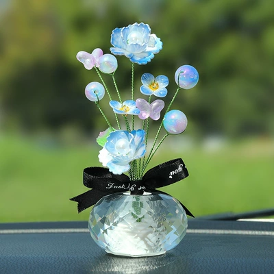 pick car ornaments wholesale, Car ornaments - crystal-base-flowers-endless-summer