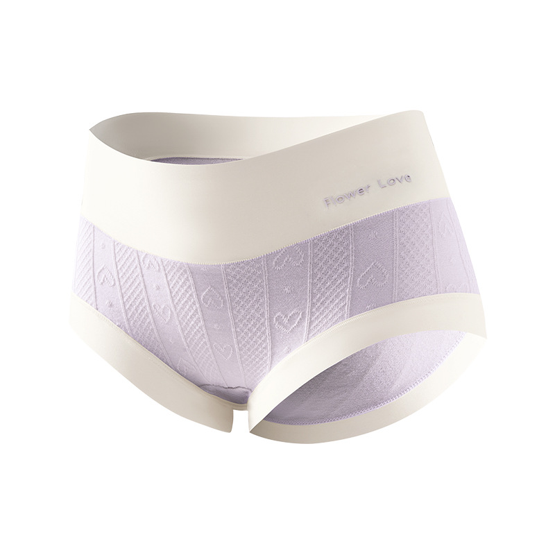 Ropa interior jacquard de cintura alta para mujer 2024 nuevo estilo sin costuras, agradable para la piel, ropa interior de entrepierna antibacteriana de algodón 7A