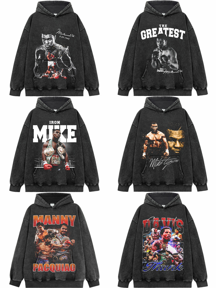 Boxeador Tyson Ali Pacquiao imprimido boxeador pesado con capuz suéter callejera chaqueta deportiva