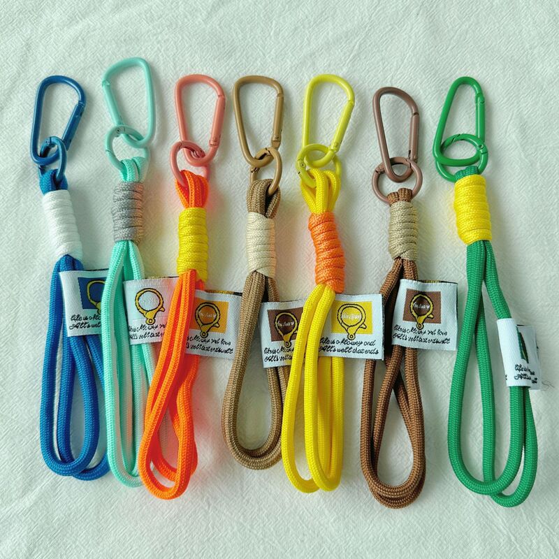 简约风手工编织绳撞色挂绳钥匙扣手机壳便携手绳diy潮款小众挂件|undefined