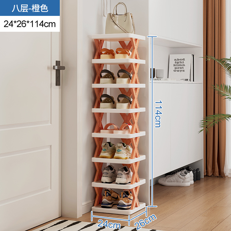 Zapatero puerta de la casa entrada simple artefacto de almacenamiento ahorro de espacio partición en capas de plástico multicapa pequeño gabinete de zapatos estrechos