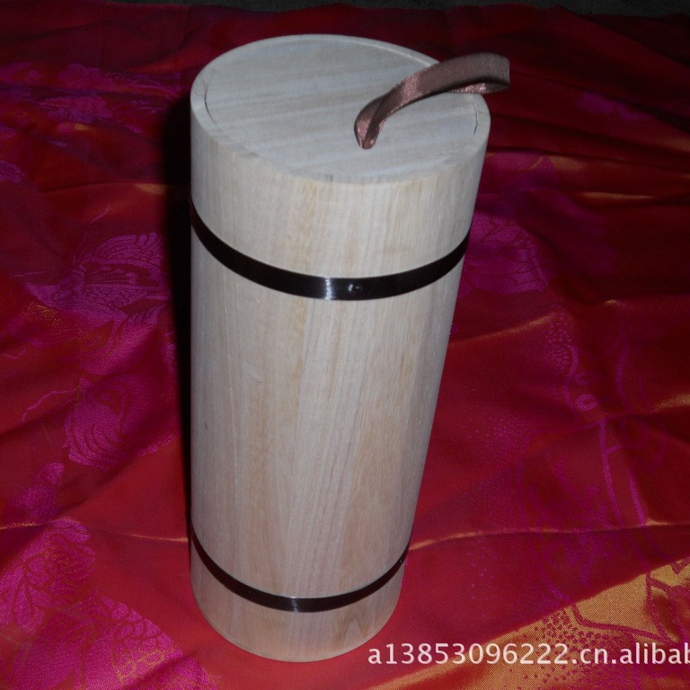 厂家直销各种圆桶 现货松木酒盒红酒礼盒葡萄酒礼盒醋桶茶叶桶