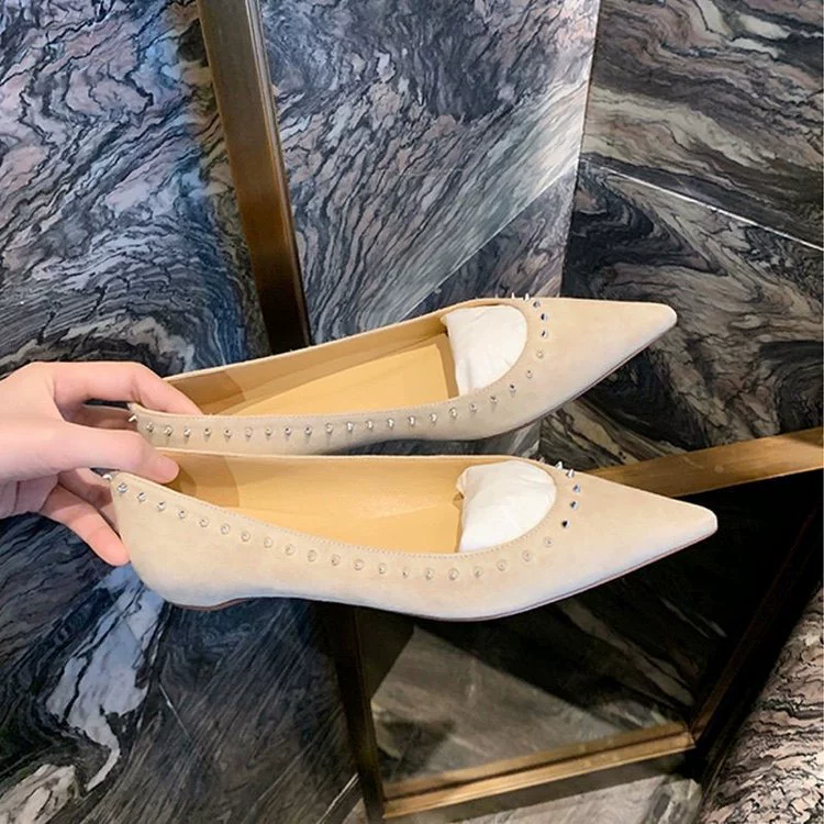 Балетки с заострённым носком, стиль Chanel, коллекция 2024, цвета бежевый/серебристый/нюдовый, размеры 35–40