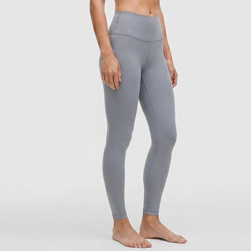 Resistencia media Lulu Pantalones deportivos de cintura alta desnudos para mujeres 24 "Pantalones de fitness molido absorbientes y transpirables